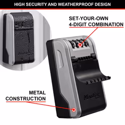 Master Lock 5481EURD Wall Mounted Key Safe with new innovative design, Large Capacity, High Security