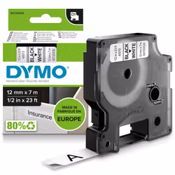DYMO Authentic D1 Labels | Black Print on White Tape | 12 mm x 7 m | Self-Adhesive Labels for LabelManager Label Makers | Mad ...