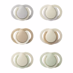 Tommee Tippee Newborn Soothers, 0-2 Months, Muted Colours, Matte Texture, Symmetrical Design, Pack of 6