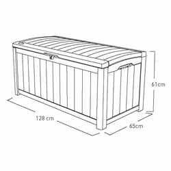 Keter Glenwood 390L Outdoor 60% recycled Garden Furniture Storage Box Brown| Fade Free | All Weather Resistant | Safe and Secure | Zero Maintenance |