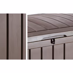 Keter Glenwood 390L Outdoor 60% recycled Garden Furniture Storage Box Brown| Fade Free | All Weather Resistant | Safe and Secure | Zero Maintenance |