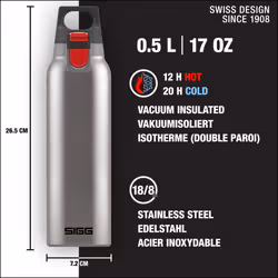 SIGG - Insulated Water Bottle - Thermo Flask Hot & Cold One - with Tea Filter - Leakproof - BPA Free - 18/8 Stainless Steel - 0.5L