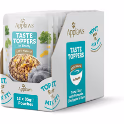Applaws Natural Wet Dog Food Pouch, Grain Free Tuna with Vegetables in Broth 12 x 85g Pouches
