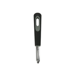 PRO Straight Peeler, Multi Functional Potato Peeler, Food & Vegetable Peeler, Stainless Steel Function Head, Soft Touch Handle, 20x3x2.3cm, Black &