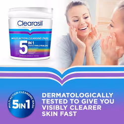 Clearasil 5-in-1 Ultra Cleansing Pads - Pack of 65
