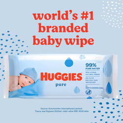Huggies Pure, Baby Wipes, 18 Packs (1008 Wipes Total)