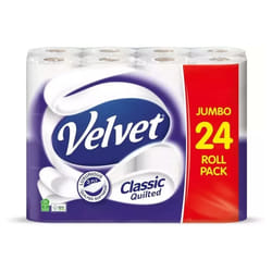 Velvet Classic Quilted 3 ply Toilet Tissue Rolls 24 Count (Pack of 3)