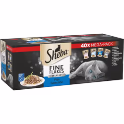 Sheba Fine Flakes in JellyFood Pouches for Adult Cats 40 x 85 g