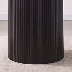Sombra Round Wood Grain Effect Black Dining Table