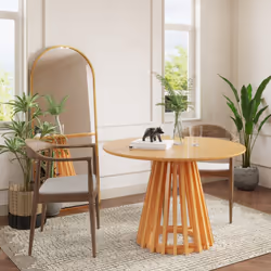 Catalina Round Wood Grain Effect Dining Table