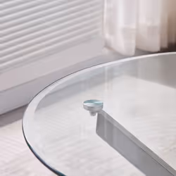 Amara 120cm Round Glass Dining Table With Chrome Silver Legs