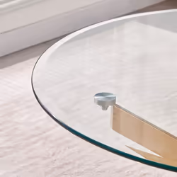 Amara 120cm Round Glass Dining Table With Gold Legs