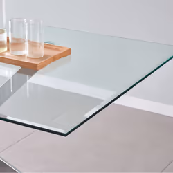 Amara 150cm Glass Dining Table With Chrome Silver Legs