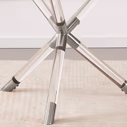 Vidrio 100cm Round Glass Dining Table Silver & Acrylic Legs