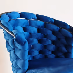 Valencia Blue Luxury Velvet Dining Chair With Black Legs