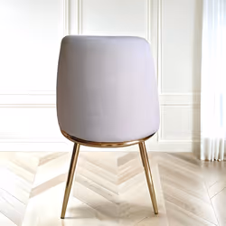 6x Riviera Grey Luxury Velvet Dining Chairs With Gold Legs