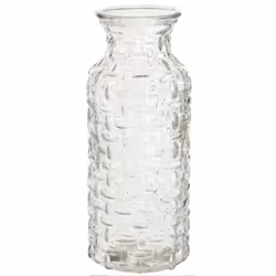 Large 25cm Glass Wide -Mouth Bottle Flower Vase, Woven Style