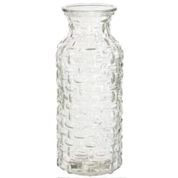 Large 25cm Glass Wide -Mouth Bottle Flower Vase, Woven Style