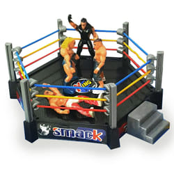 SMACK - King Power Hexagonal Ring & x6 Miniature Wrestling Figure Set