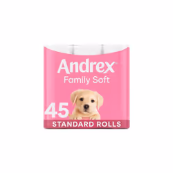 Andrex Family Soft Toilet Tissue 45 Standard Rolls,Gentle your Family