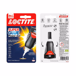 Loctite Super Glue Power Gel, Flexible Super Glue Gel, Superglue with Non-Drip Formula for Vertical Applications, Clear Glue with Precise Nozzle, 1x4g