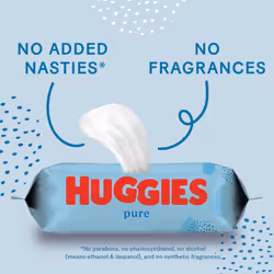 Huggies Pure Baby Wipes 12 Packs (672 Wipes Total) Natural Wet Wipes for Sensitive Skin 99 Percent Pure Water Fragrance Free to Clean and Protect