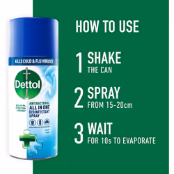 Dettol Antibacterial All-In-One All Purpose Disinfectant Spray Crisp Linen, 400ml, Multipack Of 6