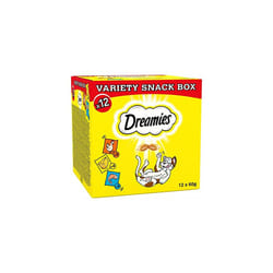 Dreamies Cat Treats Variety Pack, snacks with chicken, salmon flavour and cheese, 60 g (Pack of 12)