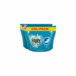 Fairy Non-Bio PODS, Washing Liquid Laundry Detergent Tablets / Capsules, 108 Washes (54 x 2), Huggably Soft for Sensitive Ski ...