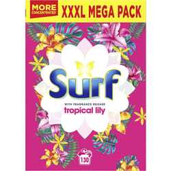 Surf Tropical Lily for fabric care Laundry Powder for brilliantly clean laundry every time 6.5 kg 130 washes