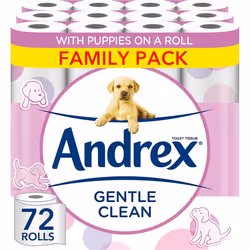Andrex Gentle Clean Toilet Rolls - 72 Toilet Roll Pack (2-ply)