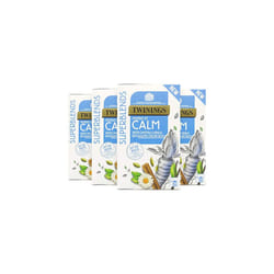 Twinings Superblends Calm Tea - Spiced Camomile, Vanilla & Roasted Chicory Root Herbal Tea Infusion with Vitamin B3 (Niacin), 80 Biodegradable Tea
