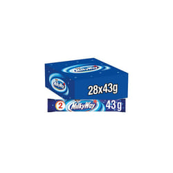 Milky Way Milk Chocolate & Nougat Bars Bulk Box, 28 Bars of 43g