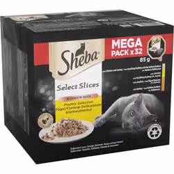 SHEBA Select Slices Cat Trays Poultry Collection in Gravy 32 x 85 g