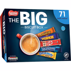 Nestle The Big Biscuit Box, 71 x Chocolate Bars Kit Kat,Yorkie,Toffee Crisp,Breakaway,Blue Riband Chocolate Box,Biscuit Shari ...