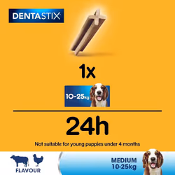 Pedigree DentaStix 112 Sticks Functional Snacks, Daily Dental Chews for Medium Dogs (10 - 25 kg), Megapack