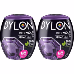 DYLON Washing Machine Fabric Dye Pod for Clothes & Soft Furnishings, 350g  Deep Violet (Pack of 2)