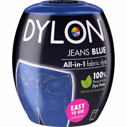 DYLON Washing Machine Fabric Dye Pod for Clothes & Soft Furnishings, 350g Jeans Blue