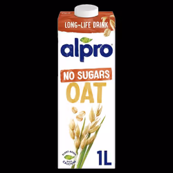 Alpro Oat No Sugars Plant-Based Long Life Drink, Vegan & Dairy Free, 1L (Pack of 8)