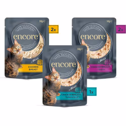 Encore 100% Natural Wet Cat Food, Multipack Chicken in Jelly, 5 x 50 g Pouches