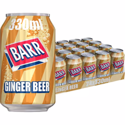 BARR since 1875, Ginger Beer, 24 pack Fizzy Drink Cans, Low Sugar, 24 x 330 ml