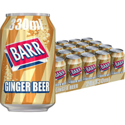 BARR since 1875, Ginger Beer, 24 pack Fizzy Drink Cans, Low Sugar, 24 x 330 ml