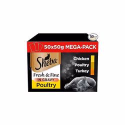 Sheba Cat Wet Food - Fresh and Fine - Cat Pouches Poultry in Gravy - 50 x 50 g Pack