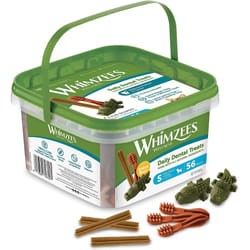 WHIMZEES By Wellness Variety Box, Mixed Shapes, Natural and Grain-Free Dog Chews, Dog Dental Sticks for Small Breeds, 56 Pieces, Size S