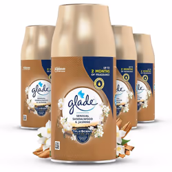 Glade Automatic Air Freshener Refills, Room Spray & Odour Eliminator, Sandalwood & Jasmine, 4 Refills (4 x 269 ml), Packaging ...
