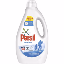 Persil Non Bio 100% recyclable bottle Laundry Washing Liquid Detergent tough on stains, gentle next to sensitive skin 105 was ...