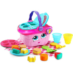 Shapes Sharing Picnic Basket Baby Toy Educational Interactive 16 Pieces Creative  Learning Play  Boys Girls 6 months 1,2,3 Year Olds Pink One Size