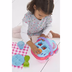 Shapes Sharing Picnic Basket Baby Toy Educational Interactive 16 Pieces Creative  Learning Play  Boys Girls 6 months 1,2,3 Year Olds Pink One Size
