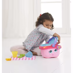 Shapes Sharing Picnic Basket Baby Toy Educational Interactive 16 Pieces Creative  Learning Play  Boys Girls 6 months 1,2,3 Year Olds Pink One Size