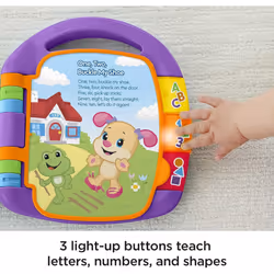 Fisher-Price Storybook Rhymes Learning Toy with Lights and Music for Babies and Toddlers, Laugh & Learn UK English Version, CDH26